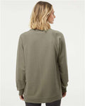 Independent Trading Co. SS1000C Unisex Icon Lightweight Loopback Terry Crewneck Sweatshirt - Olive - model back