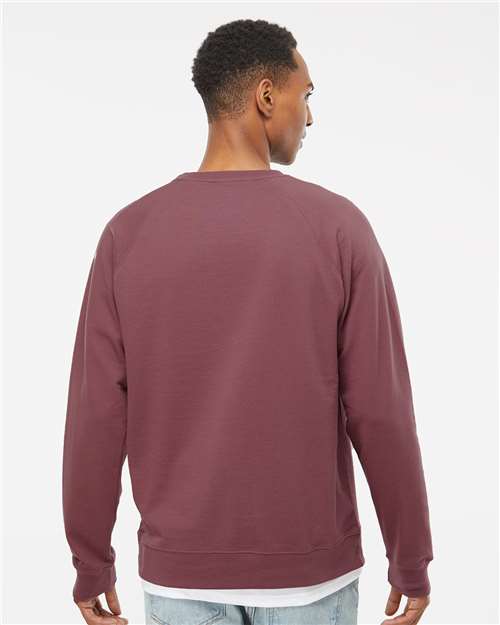 Independent Trading Co. SS1000C Unisex Icon Lightweight Loopback Terry Crewneck Sweatshirt - Port - model back