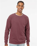 Independent Trading Co. SS1000C Unisex Icon Lightweight Loopback Terry Crewneck Sweatshirt - Port - model front