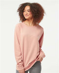 Independent Trading Co. SS1000C Unisex Icon Lightweight Loopback Terry Crewneck Sweatshirt - Rose - model front