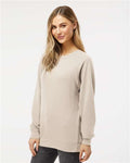 Independent Trading Co. SS1000C Unisex Icon Lightweight Loopback Terry Crewneck Sweatshirt - Sand - model side