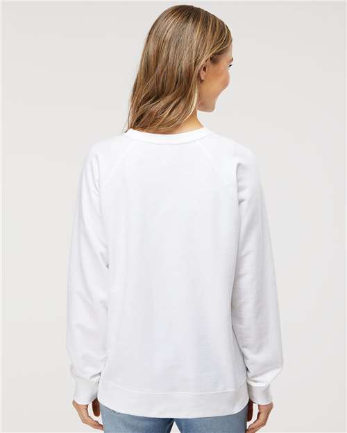 Independent Trading Co. SS1000C Unisex Icon Lightweight Loopback Terry Crewneck Sweatshirt - White - model back