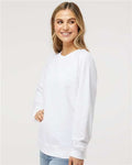 Independent Trading Co. SS1000C Unisex Icon Lightweight Loopback Terry Crewneck Sweatshirt - White - model side