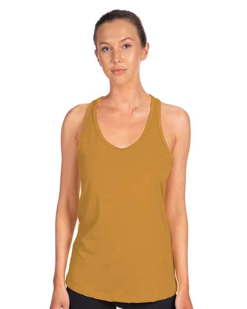 Next Level 1533 Women's Ideal Racerback Tank - Antique Gold - model front