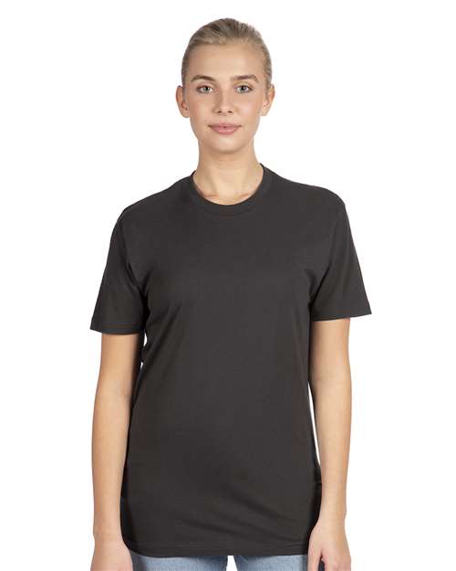 Next Level 3600 Unisex Cotton T-Shirt - Graphite Black - model front