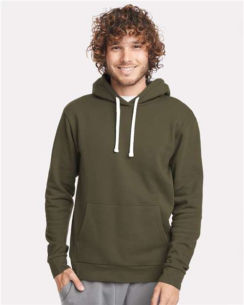 Next Level 9303 Unisex Santa Barbara Hoodie Sweatshirt - Military Green - model front