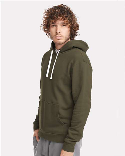 Next Level 9303 Unisex Santa Barbara Hoodie Sweatshirt - Military Green - model side