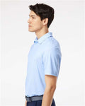 Adidas A498 Men's Ultimate365 Diamond Dot Print Polo - Glow Blue/ White/ Navy - model side
