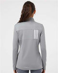Adidas A483 Women's 3-Stripes Double Knit Full-Zip Jacket - Grey Three/ White - model back