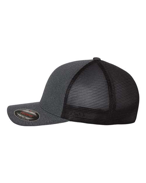 Flexfit 5511UP Unipanel Trucker Cap - Melange Dark Grey/ Black - side