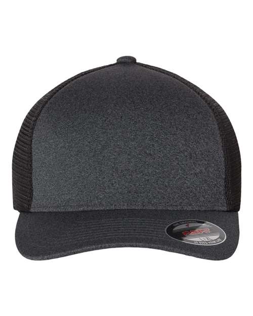 Flexfit 5511UP Unipanel Trucker Cap - Melange Dark Grey/ Black - front