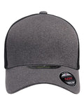 Flexfit 5511UP Unipanel Trucker Cap - Melange Heather/ Black - front