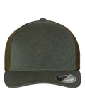 Flexfit 5511UP Unipanel Trucker Cap - Melange Olive - front