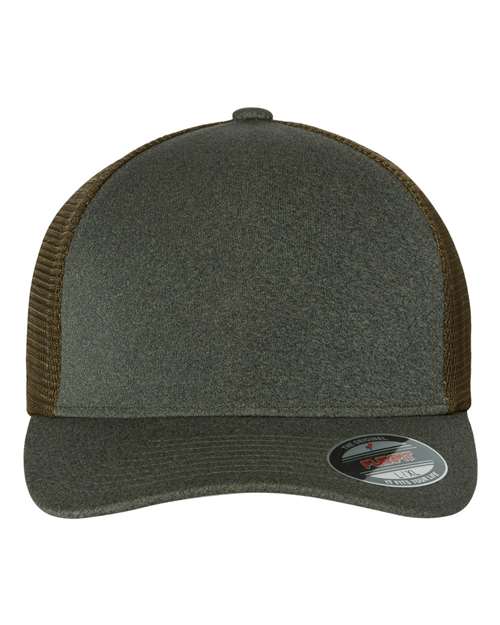 Flexfit 5511UP Unipanel Trucker Cap - Melange Olive - front
