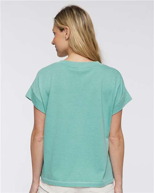 LAT 3502 Women's Vintage Wash Tee - Washed Saltwater - model back