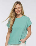 LAT 3502 Women's Vintage Wash Tee - Washed Saltwater - model front