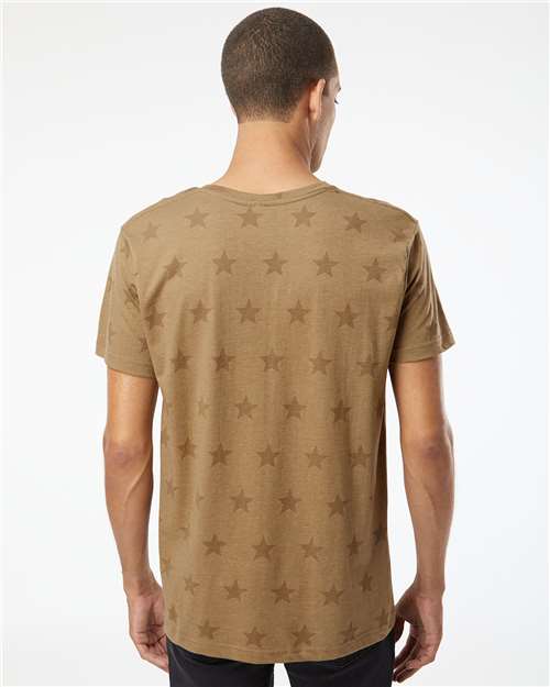 Code Five 3929 Unisex Star Print Tee - Coyote Brown Star - model back