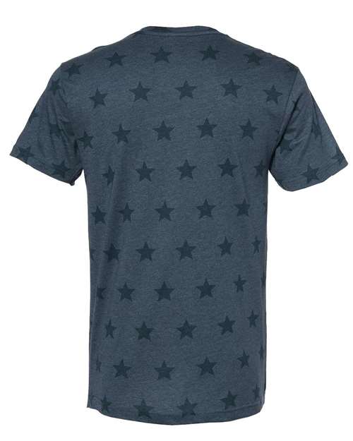 Code Five 3929 Unisex Star Print Tee - Denim Star - back