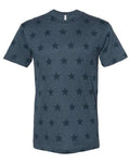 Code Five 3929 Unisex Star Print Tee - Denim Star - front