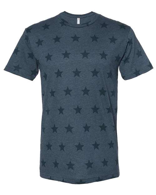 Code Five 3929 Unisex Star Print Tee - Denim Star - front