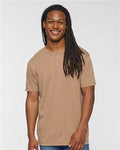 LAT 6902 Unisex Vintage Wash Tee - Washed Coyote Brown - model front