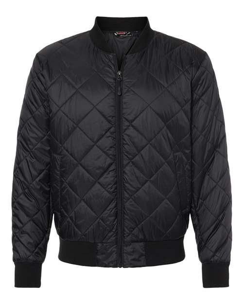 Weatherproof 21752 Men's HeatLast Quilted Packable Bomber - Black - front