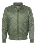 Weatherproof 21752 Men's HeatLast Quilted Packable Bomber - Olive Grey - front