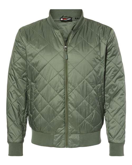 Weatherproof 21752 Men's HeatLast Quilted Packable Bomber - Olive Grey - front
