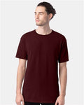 Hanes GDH100 Men's Garment-Dyed T-Shirt - Maroon - model front