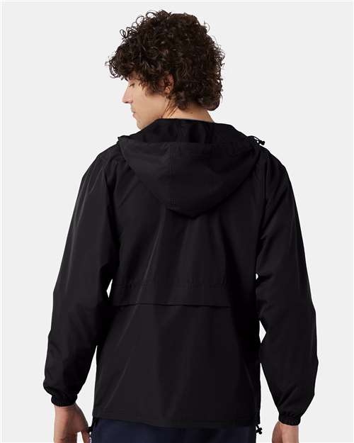 Champion CO125 Unisex Full-Zip Anorak Jacket - Black - model back