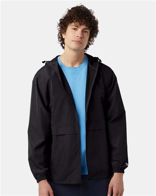Champion CO125 Unisex Full-Zip Anorak Jacket - Black - model front
