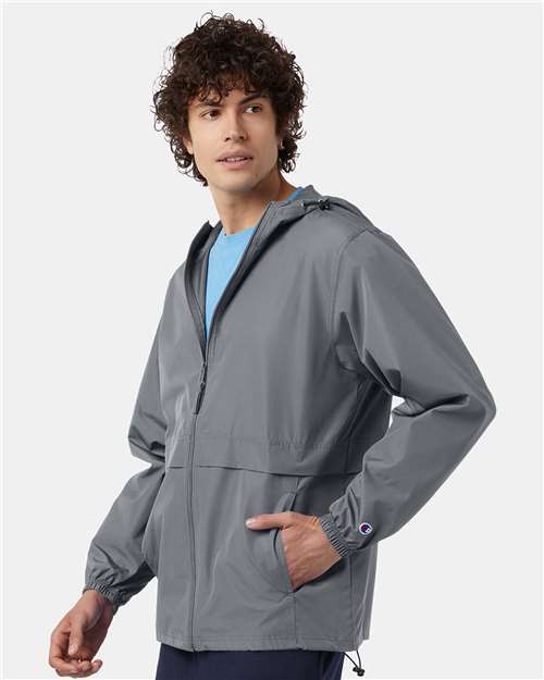 Champion CO125 Unisex Full-Zip Anorak Jacket - Graphite - model side