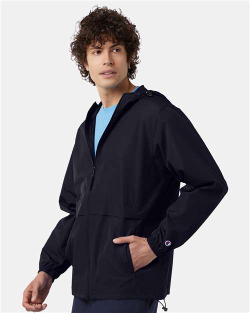 Champion CO125 Unisex Full-Zip Anorak Jacket - Navy - model side