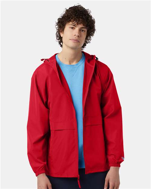 Champion CO125 Unisex Full-Zip Anorak Jacket - Scarlet - model front