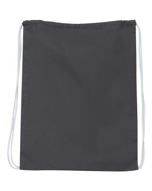 Q-Tees Q4500 Economical Cotton Drawstring Bag - Charcoal - back