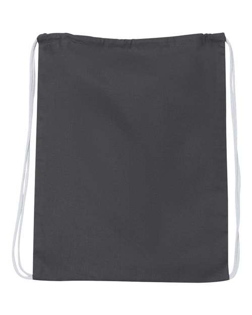 Q-Tees Q4500 Economical Cotton Drawstring Bag - Charcoal - front