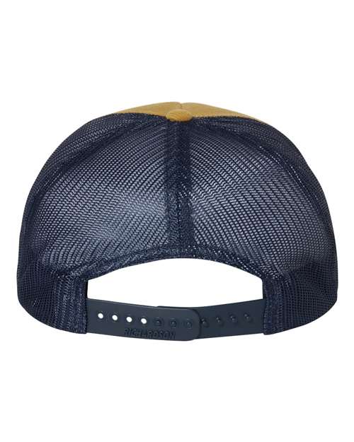 Richardson 930 Troutdale Corduroy Trucker Cap - Amber Gold/ Navy - back