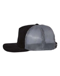 Richardson 930 Troutdale Corduroy Trucker Cap - Black/ Charcoal - side
