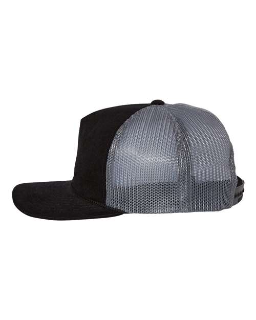 Richardson 930 Troutdale Corduroy Trucker Cap - Black/ Charcoal - side