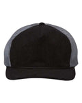 Richardson 930 Troutdale Corduroy Trucker Cap - Black/ Charcoal - front