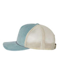 Richardson 930 Troutdale Corduroy Trucker Cap - Light Blue/ Sand - side