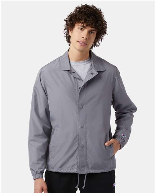 Champion CO126 Unisex Coach's Jacket - Graphite - model front