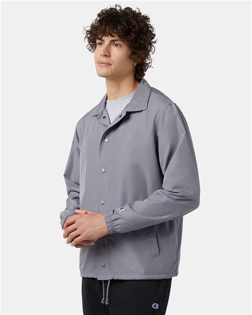 Champion CO126 Unisex Coach's Jacket - Graphite - model side