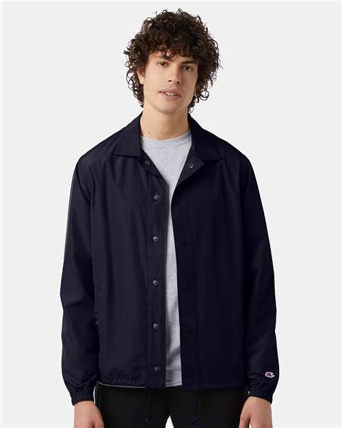 Champion CO126 Unisex Coach's Jacket - Navy - model front