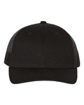 Richardson 112Y Youth Trucker Snapback Cap - Black - front
