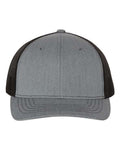 Richardson 112Y Youth Trucker Snapback Cap - Heather Grey/ Black - front