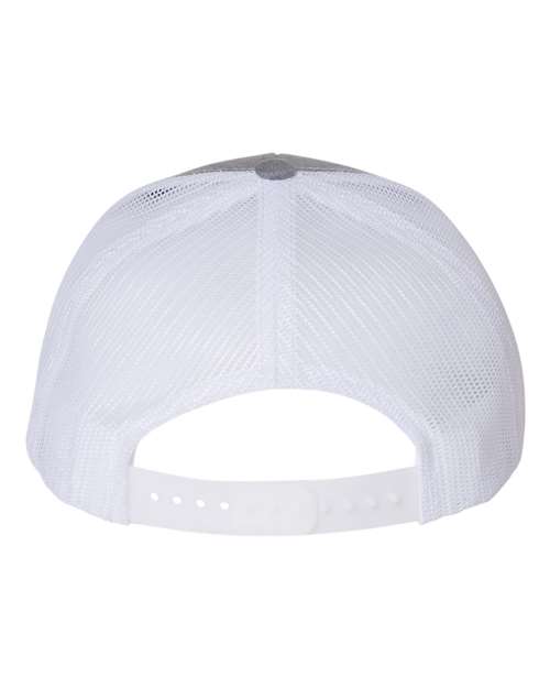 Richardson 112Y Youth Trucker Snapback Cap - Heather Grey/ White - back