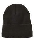 Sportsman SP12FL 12" Fleece Lined Cuffed Beanie - Black - front