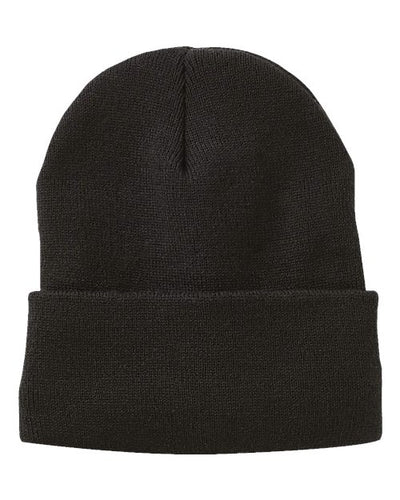 Sportsman SP12FL 12" Fleece Lined Cuffed Beanie - Black - front