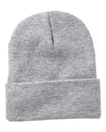 Sportsman SP12FL 12" Fleece Lined Cuffed Beanie - Heather Grey - front